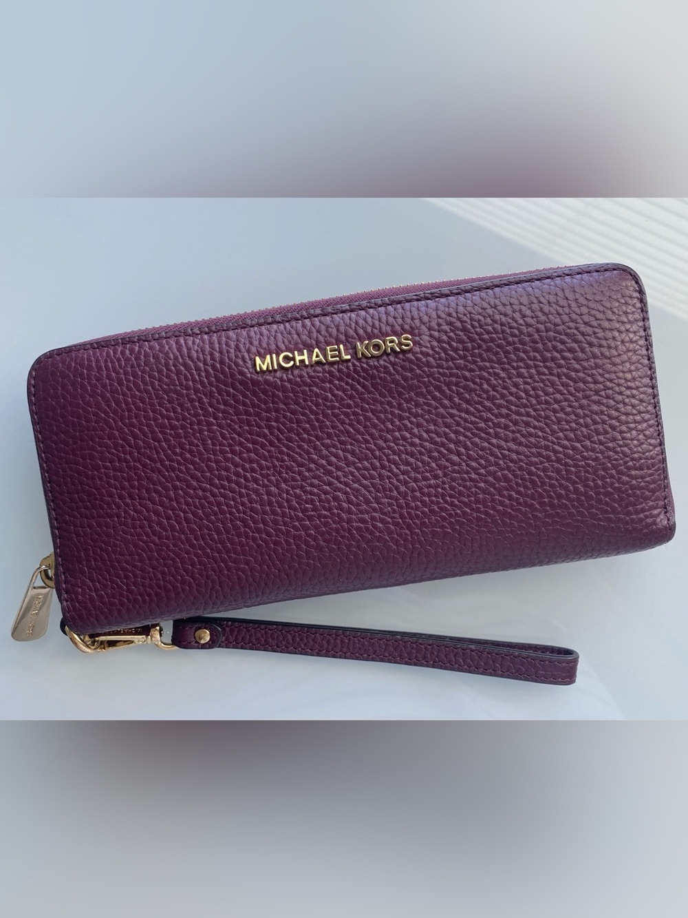 Michael Kors Plum Pebbled Leather Wallet